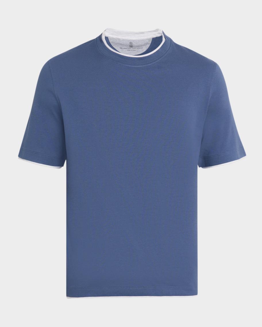 Brunello Cucinelli Men's Cotton Jersey Crewneck T-Shirt with