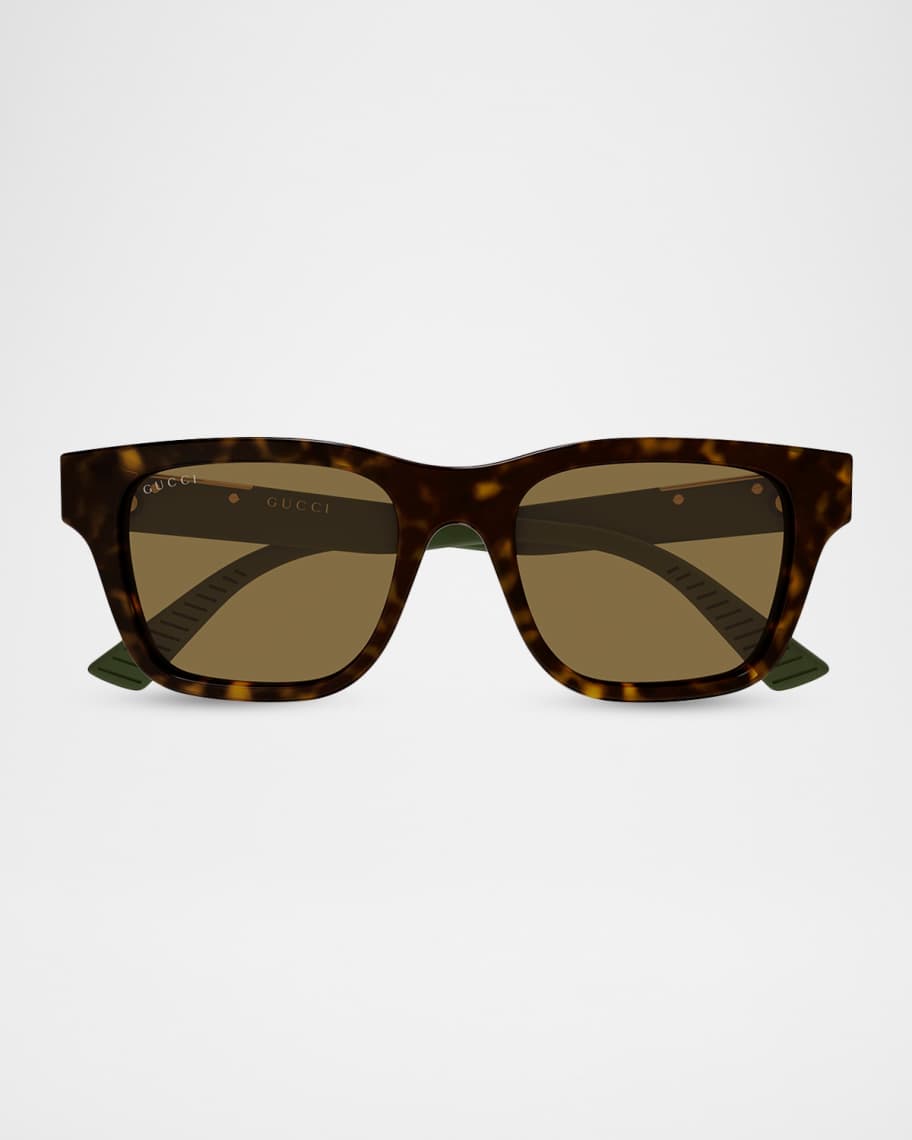 Gucci Men's GG2089S-004 Acetate Rectangle Sunglasses | Neiman Marcus