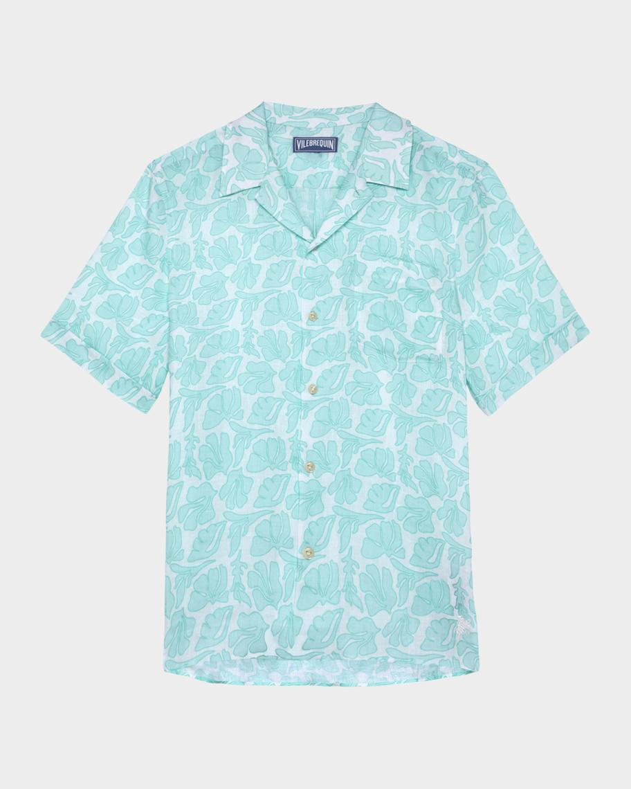 Vilebrequin Men's Seashells Linen Short-Sleeve Shirt | Neiman Marcus