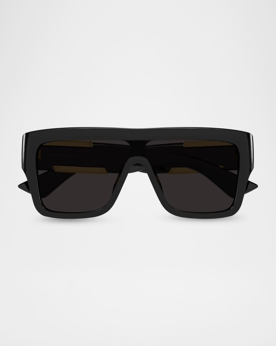 Bottega Veneta BV1451S-001 Acetate Rectangle Sunglasses | Neiman