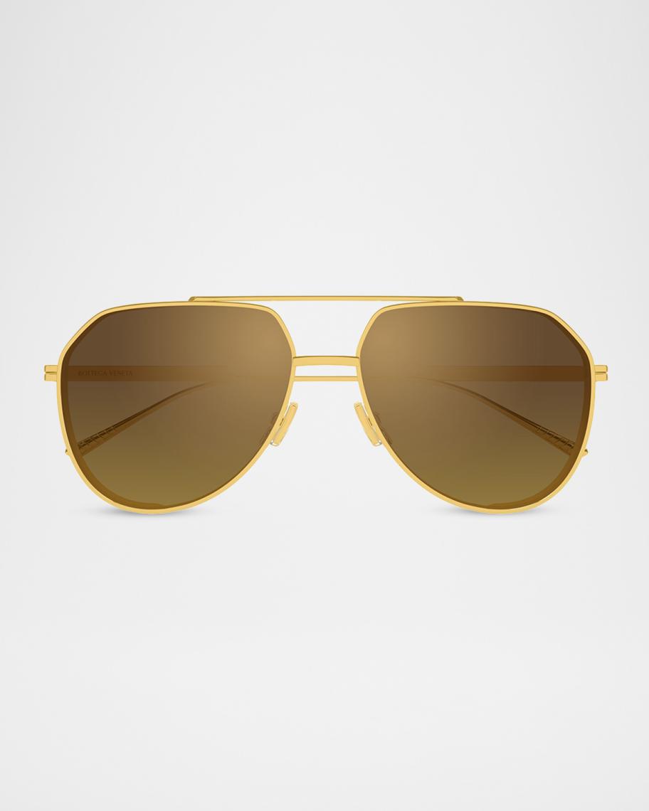 Bottega Veneta Ribbon 60mm Metal Aviator Sunglasses | Neiman Marcus
