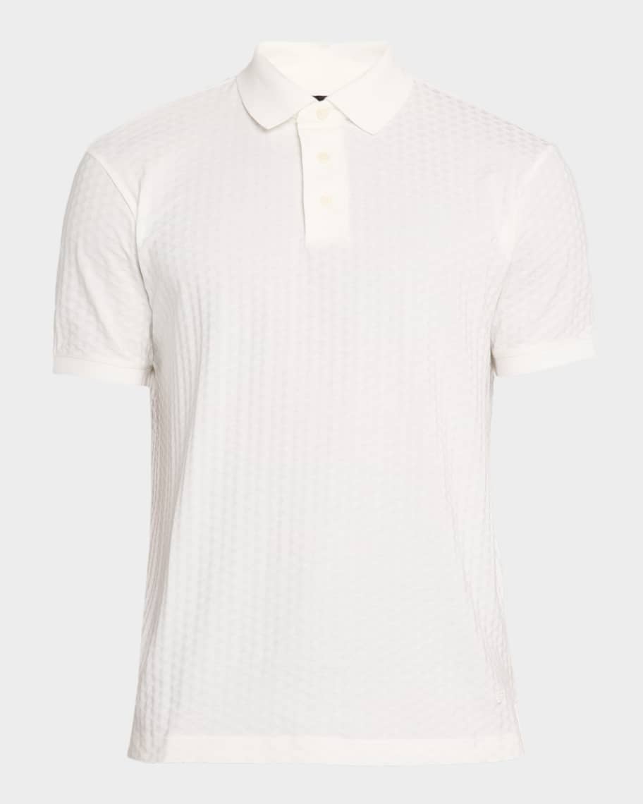 Emporio Armani Men's Cotton Geometric-Textured Polo Shirt | Neiman