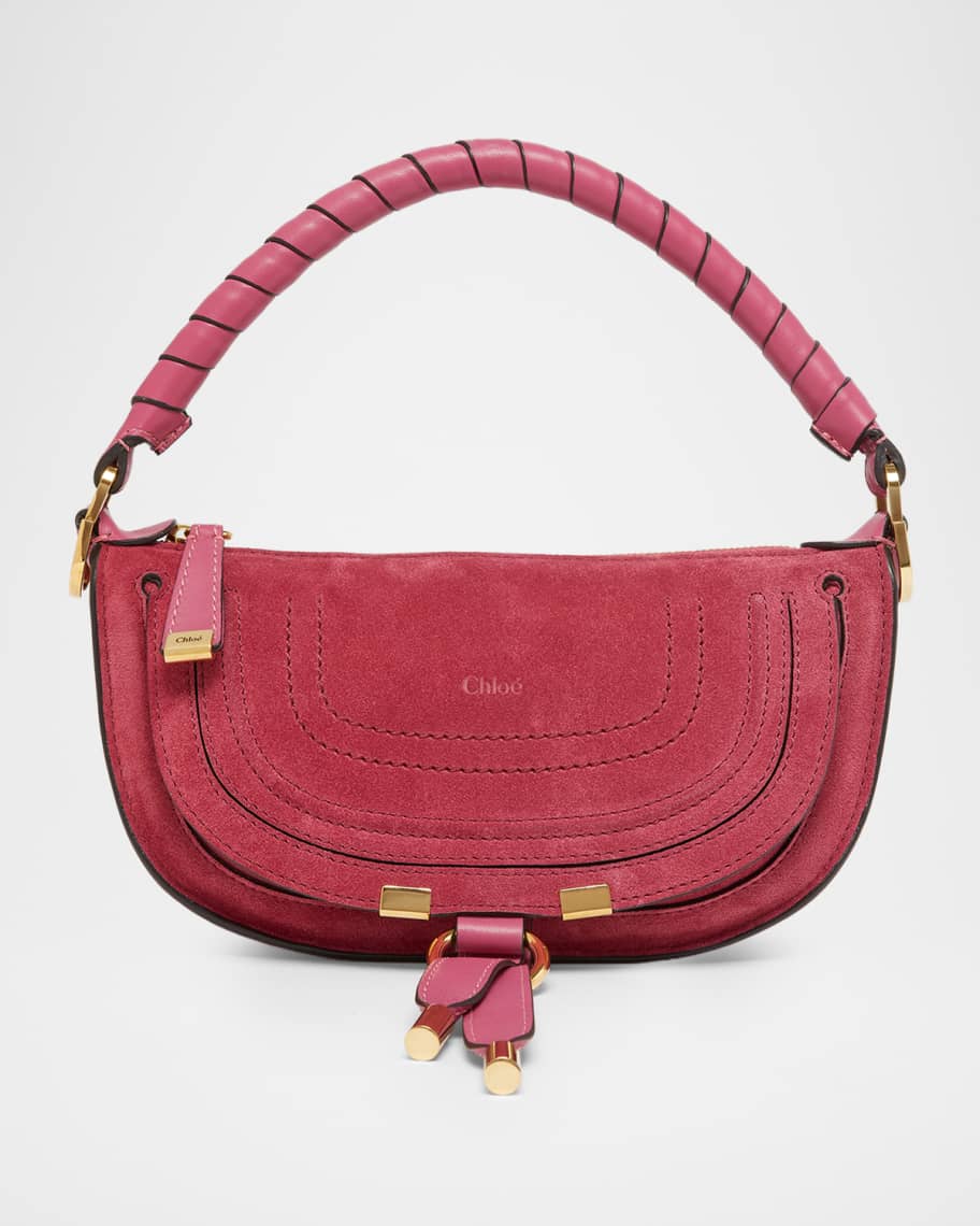 Chloé MARCIEスモールサドルバッグ Chloe Marcie Mini Saddle Crossbody Bag in Suede | Neiman Marcus
