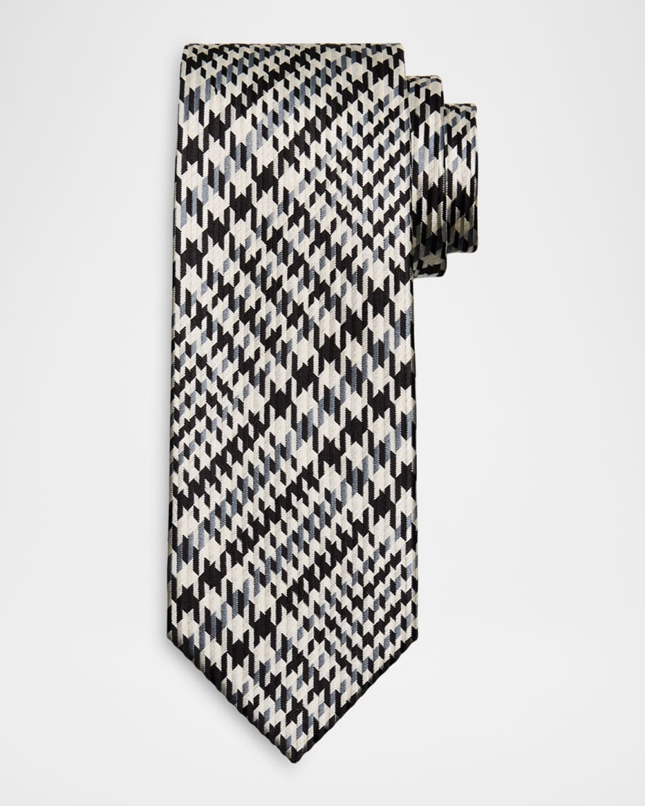 【タグ付き】TOM FORD チェック柄 黒　白　ネクタイ nm_5507448_100781_m