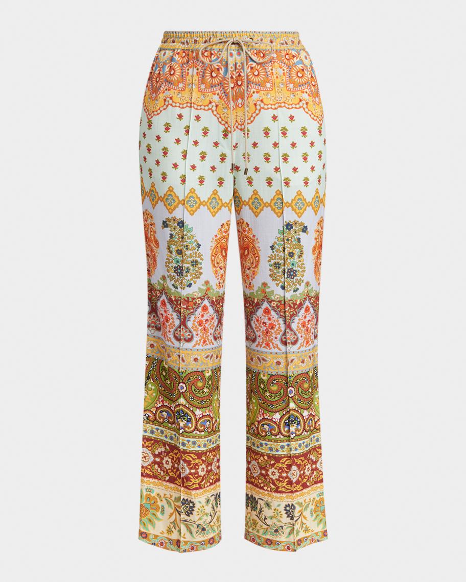 Etro Relaxed Drawstring Paisley Pants | Neiman Marcus
