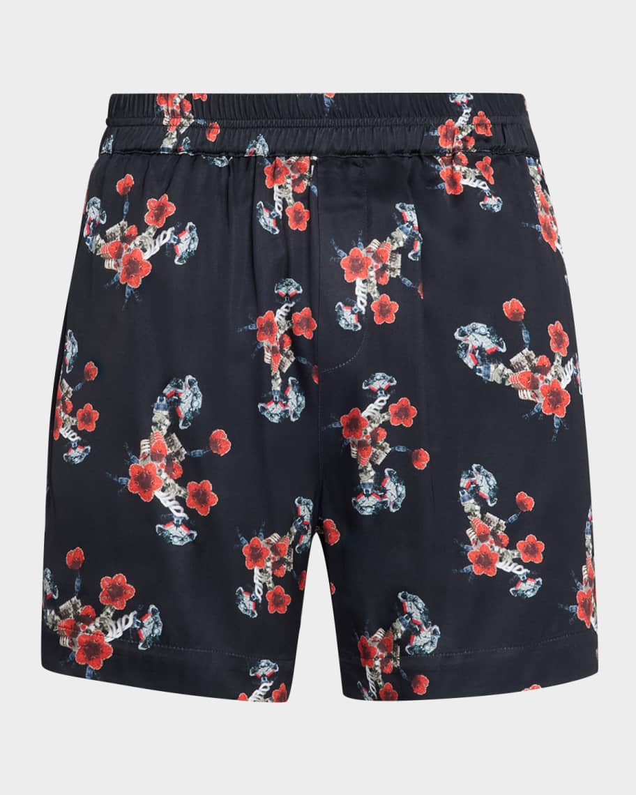Rhude Men's Turbo Floral Viscose Pull-On Shorts | Neiman Marcus
