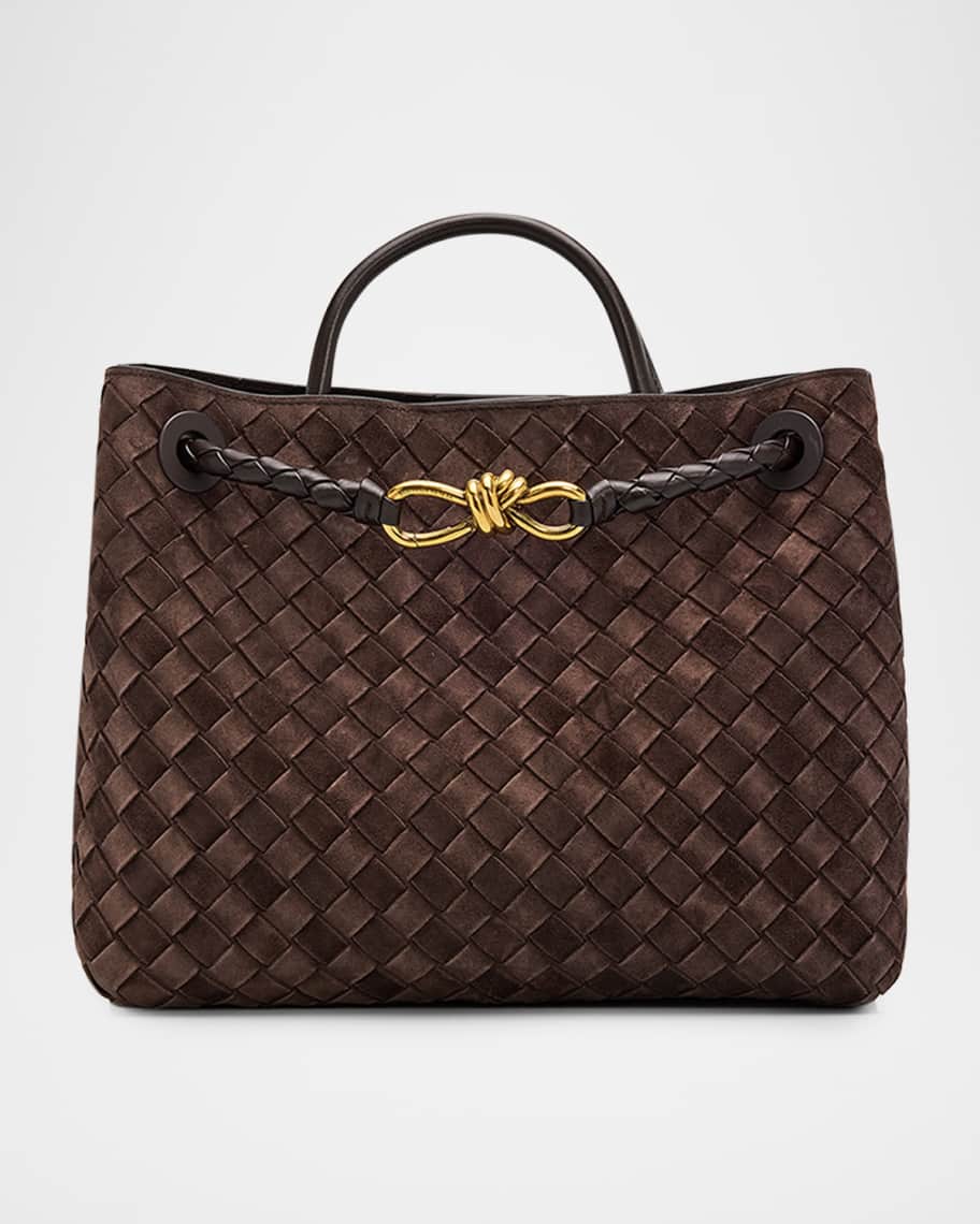 Bottega Veneta Andiamo Medium Top-Handle Bag in Suede | Neiman Marcus