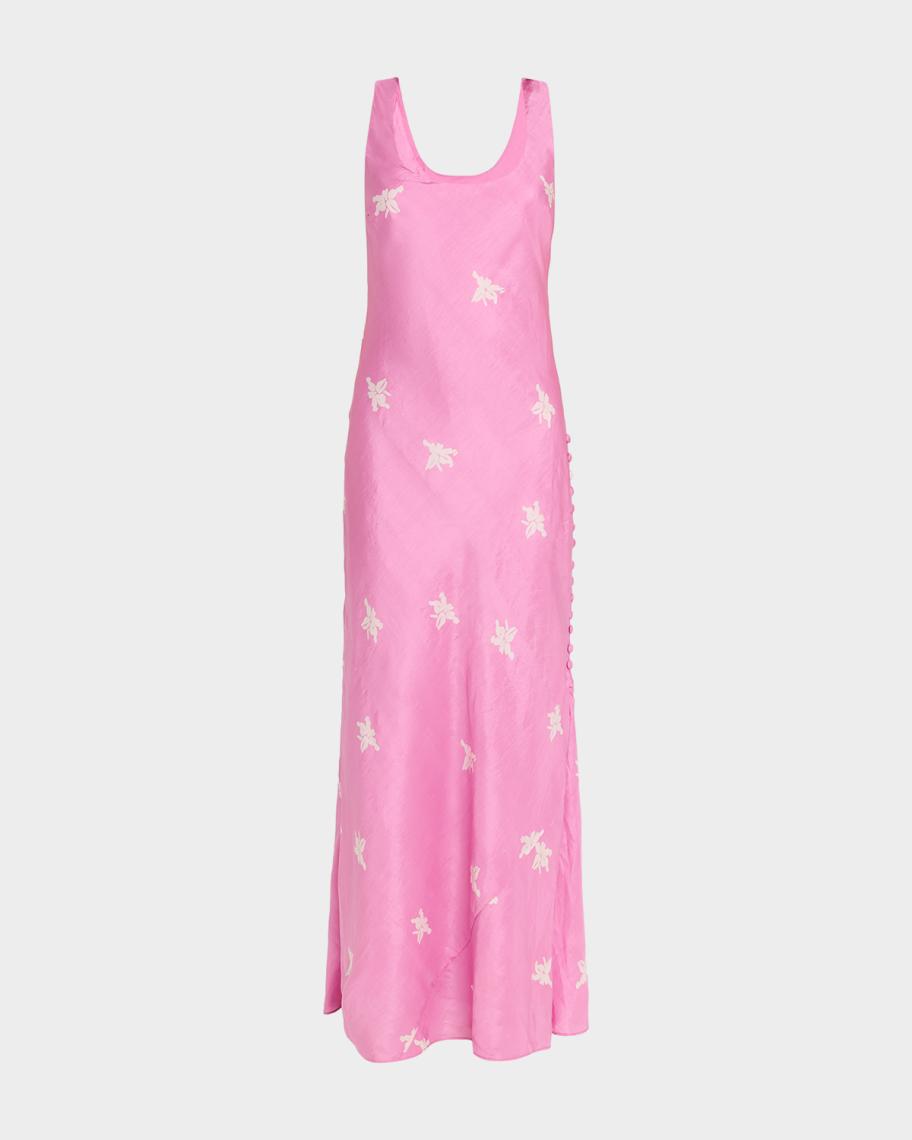alix of bohemia adele dress ALIX OF BOHEMIA Adele Button-embellished Silk-faille Midi Dress - Women - Black Dresses