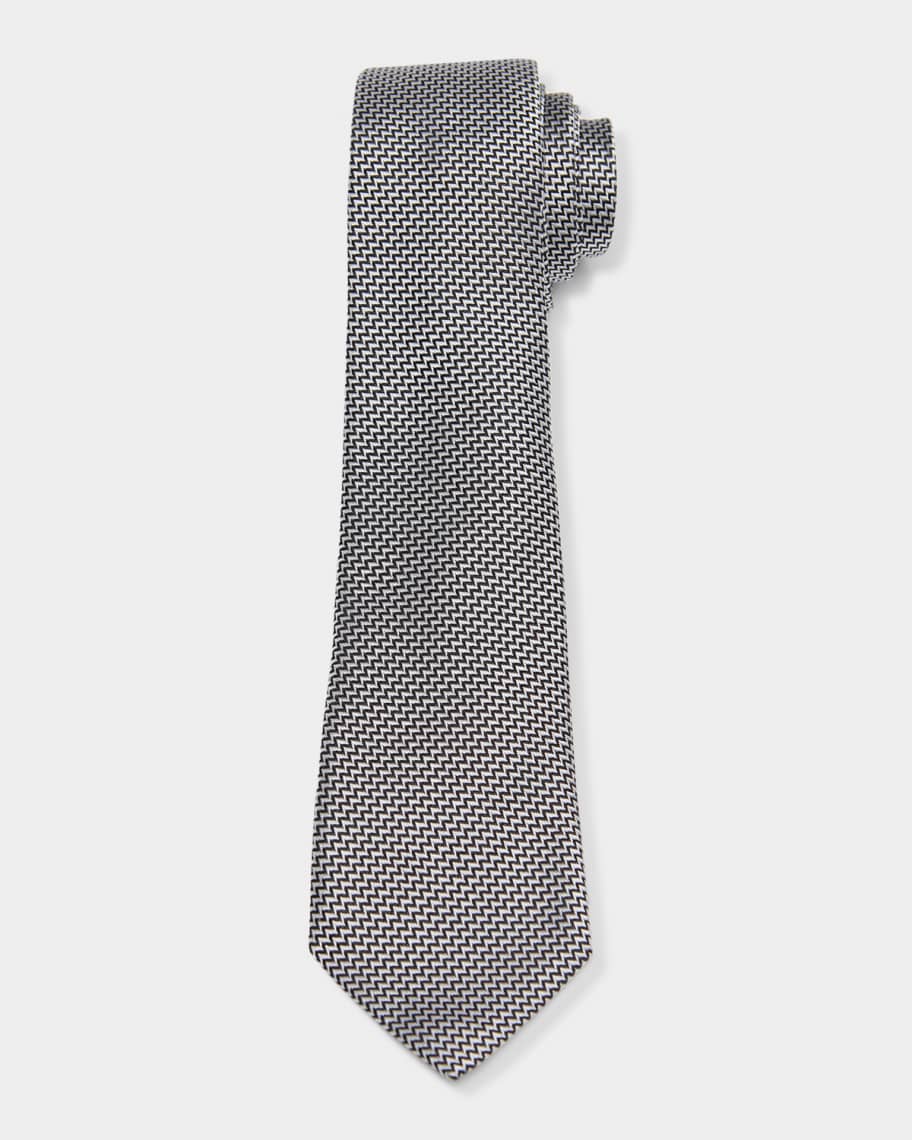 TOM FORD Men's Micro-Zigzag Silk Tie | Neiman Marcus