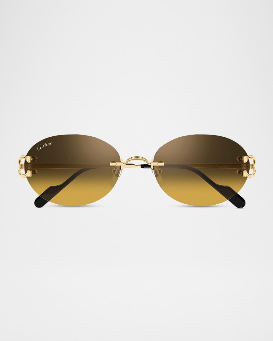 Cartier Men's CT0551S-009 Metal Round Sunglasses | Neiman Marcus
