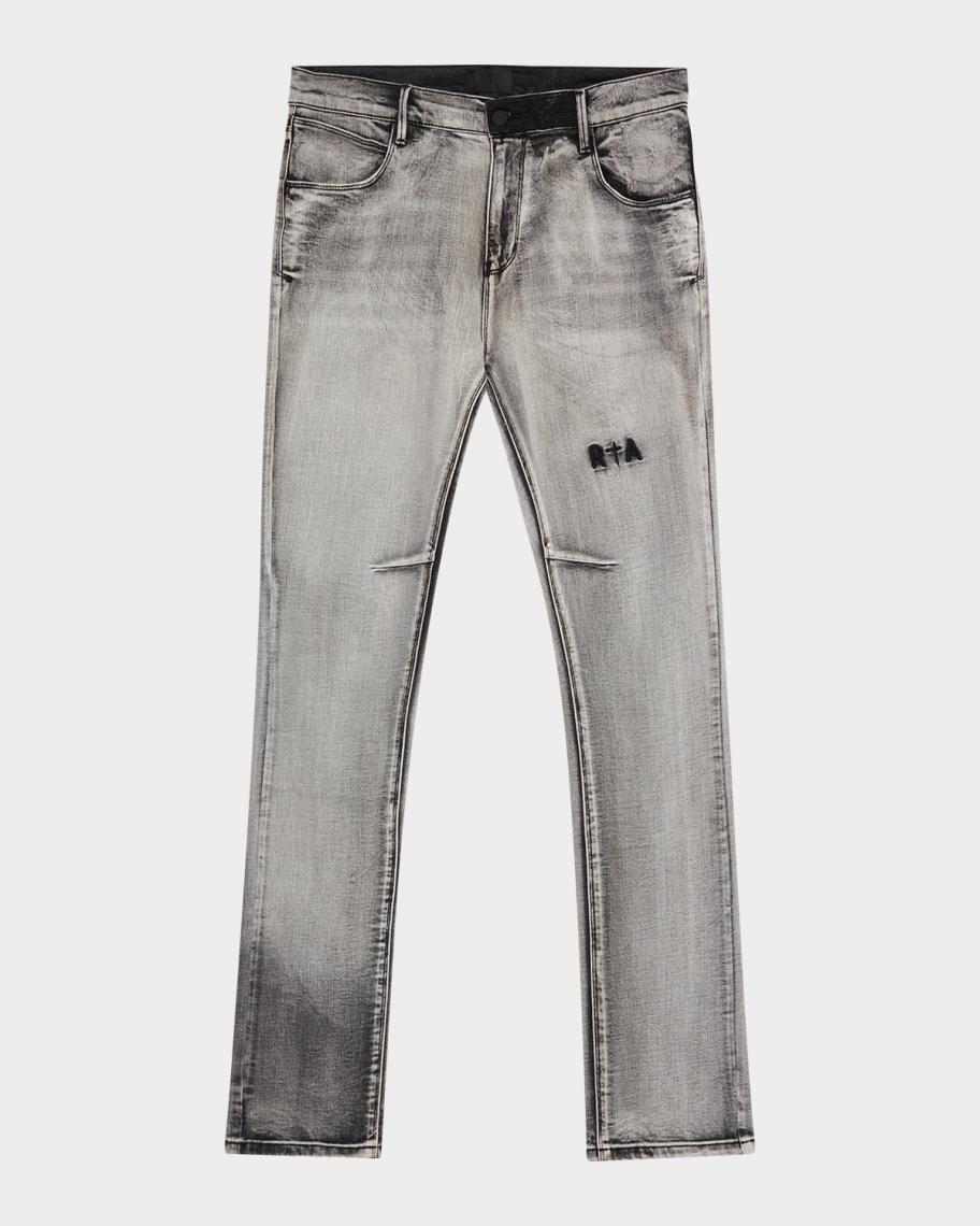 RTA Men's Olivier Grey-Wash Skinny Jeans | Neiman Marcus