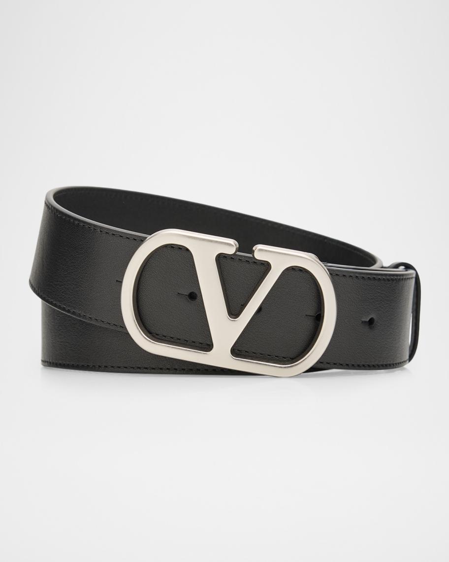 ▪️Valentino Garavani \'V\' Leather Belt▪️ Valentino Garavani VLogo Signature Reversible Leather Belt  main image 4