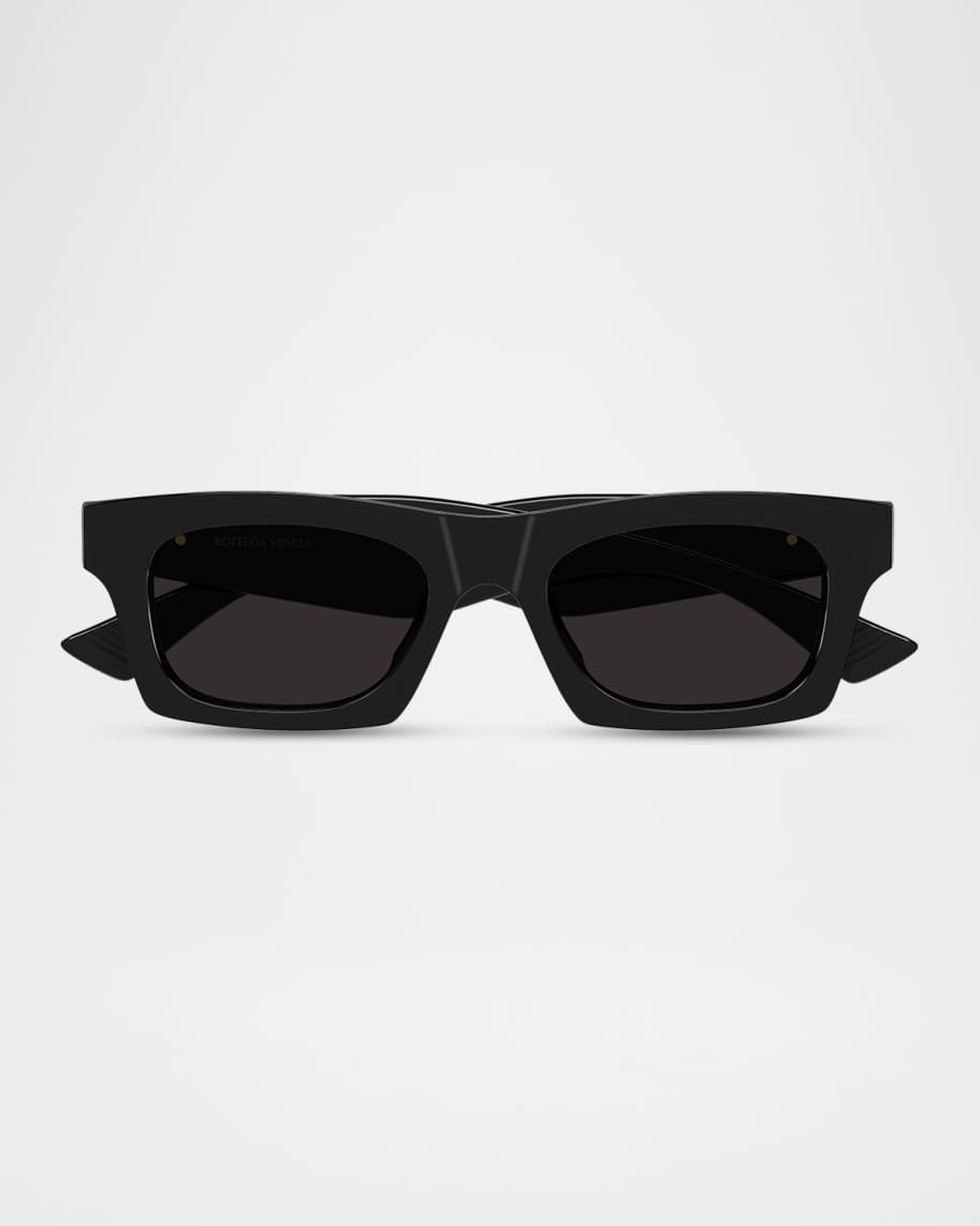 Bottega Veneta Men's BV1457S-001 Acetate Rectangle Sunglasses