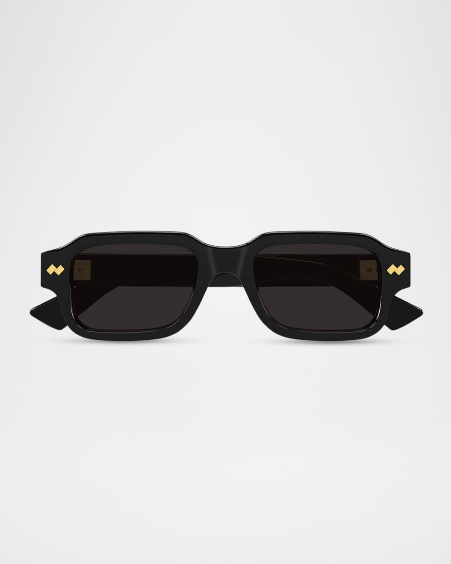 Bottega Veneta Men's BV1442S-001 Acetate Rectangle Sunglasses