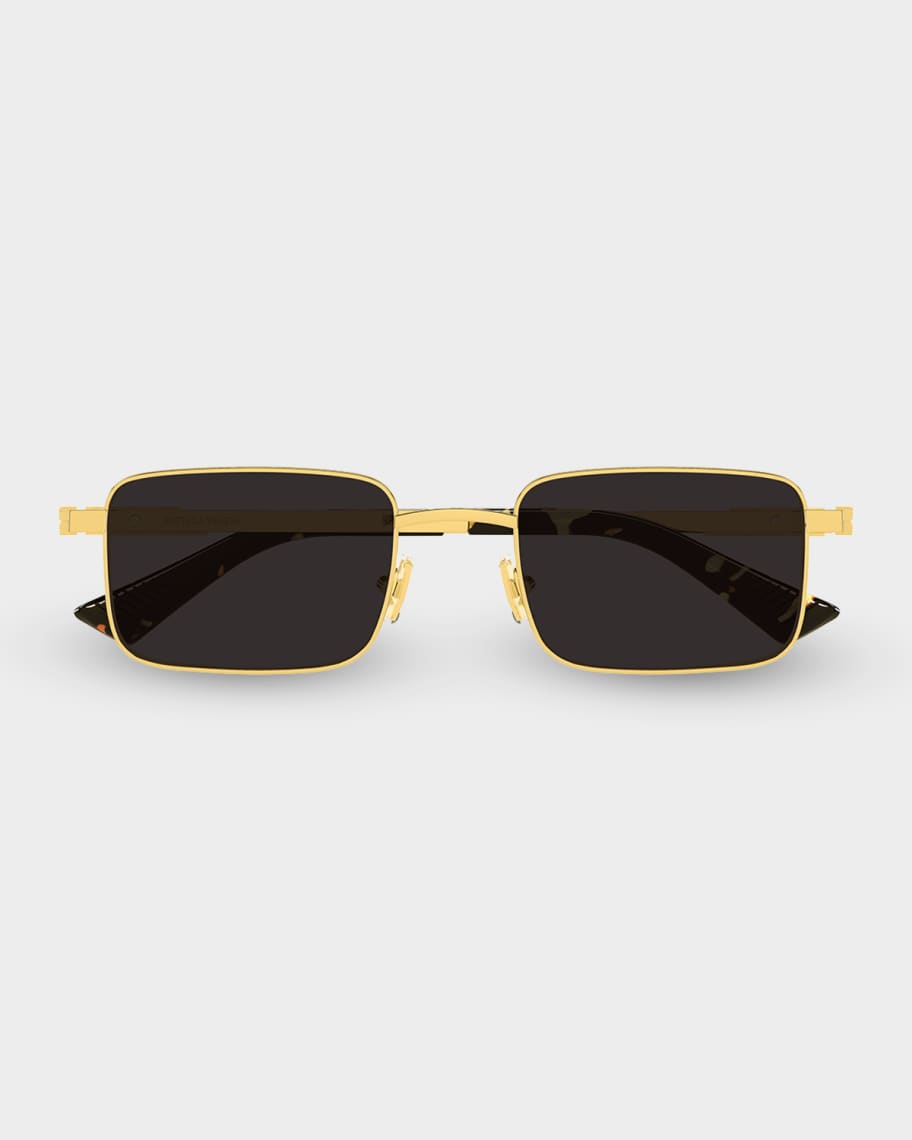 Bottega Veneta Men's BV1469S-001 Metal Rectangle Sunglasses