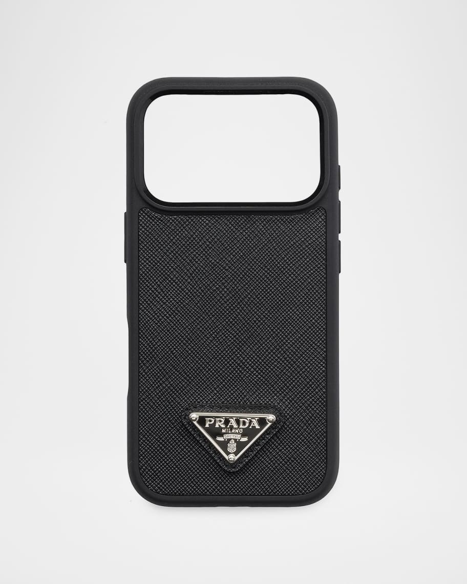 Prada Men's Saffiano Leather iPhone 17 Pro Phone Case | Neiman Marcus