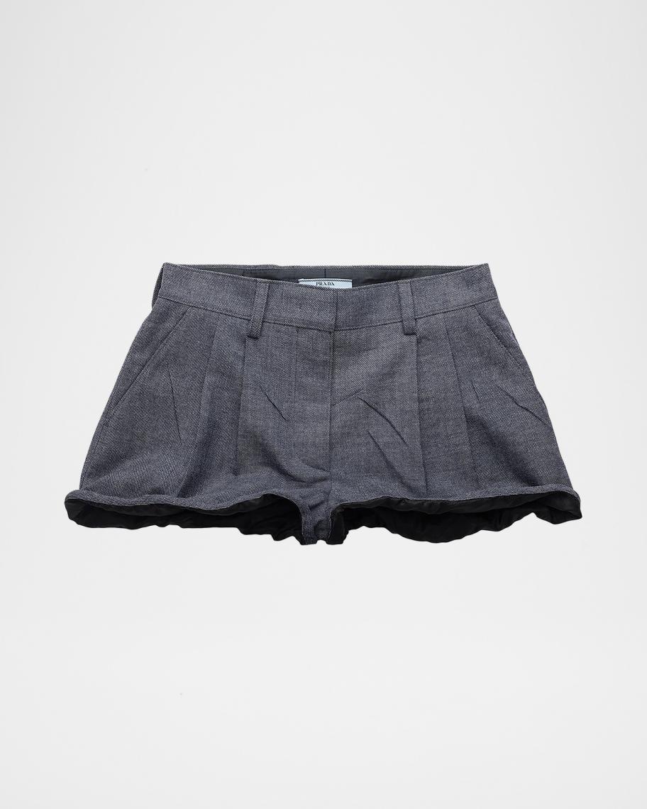 PRADA 11AW ネオプレーン ベルクロ ショーツ shorts Prada Grisaille and Antiqued Satin Shorts | Neiman Marcus