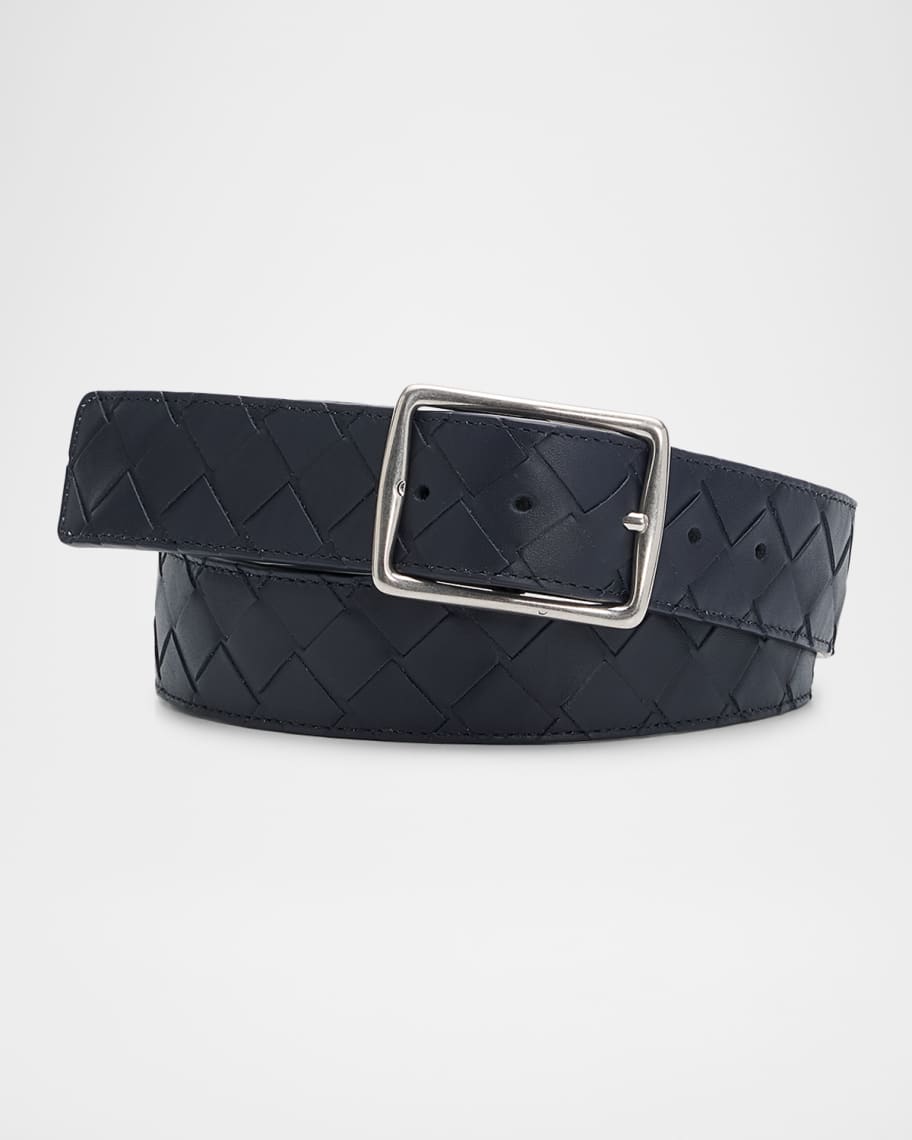 Bottega Veneta Men's Intrecciato Reversible Leather Belt | Neiman
