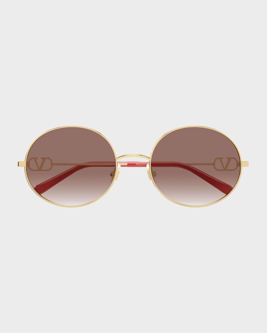 Valentino Garavani VLogo Signature 56mm Round Sunglasses  display picture 2