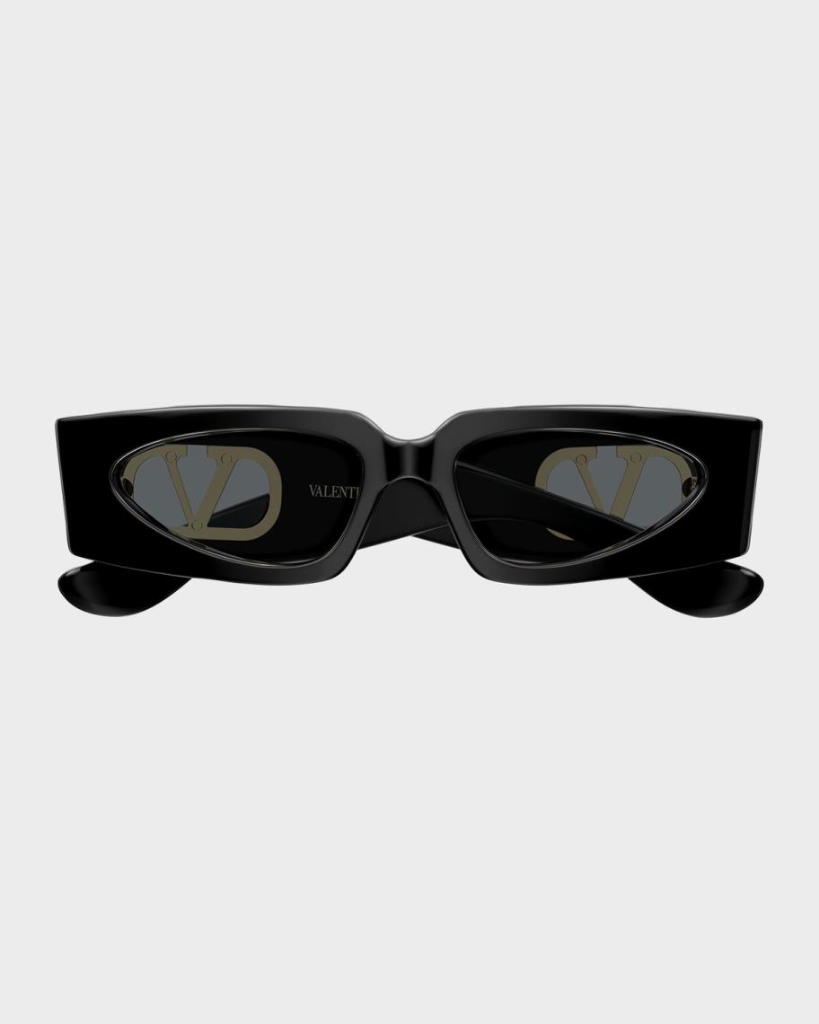 Valentino  Black Square Sunglasses with Gold Stud Accents with balmain case Valentino - Square Acetate Sunglasses with Studs - Black  main image 4