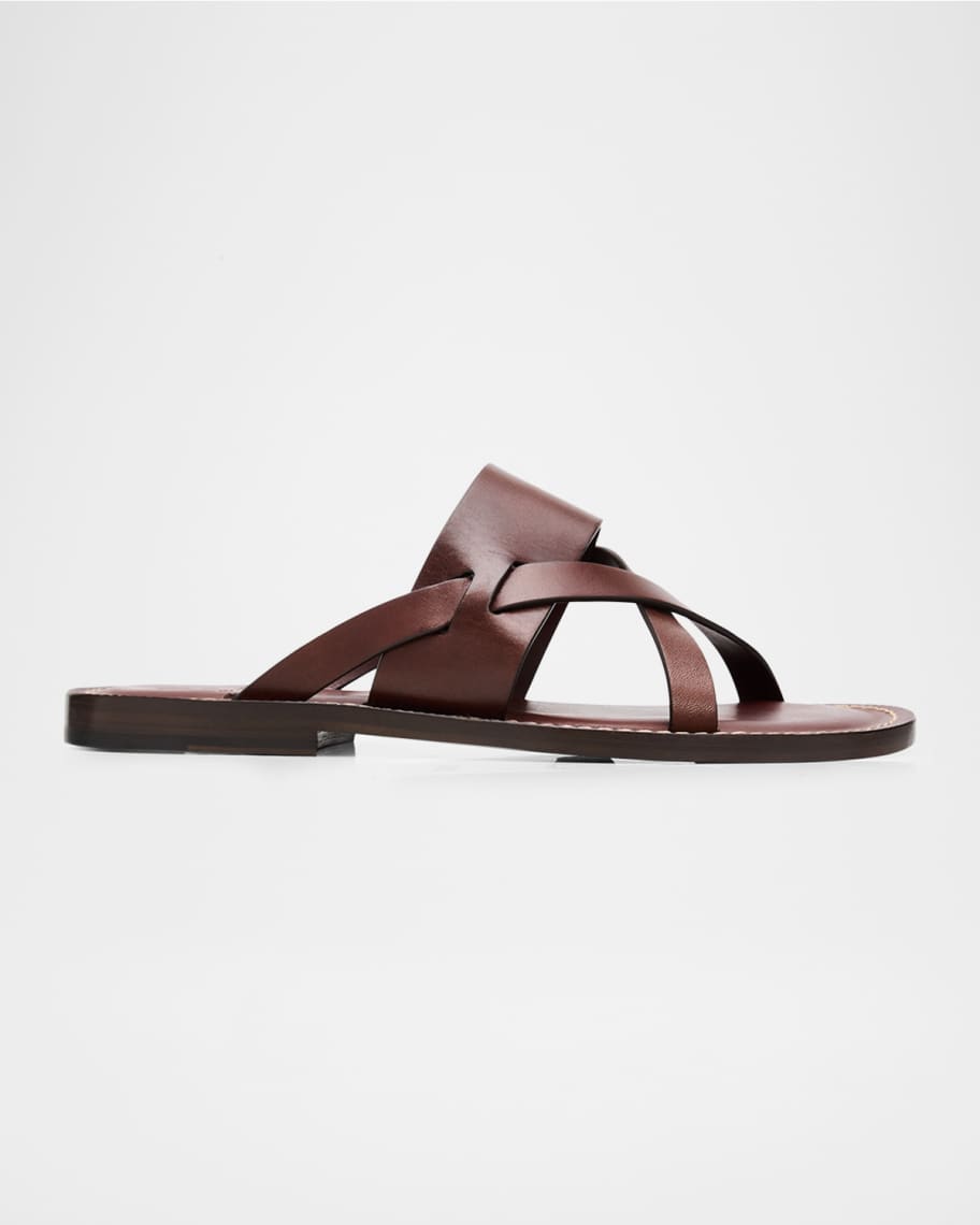 Brunello Cucinelli Men's Strappy Leather Sandals | Neiman Marcus