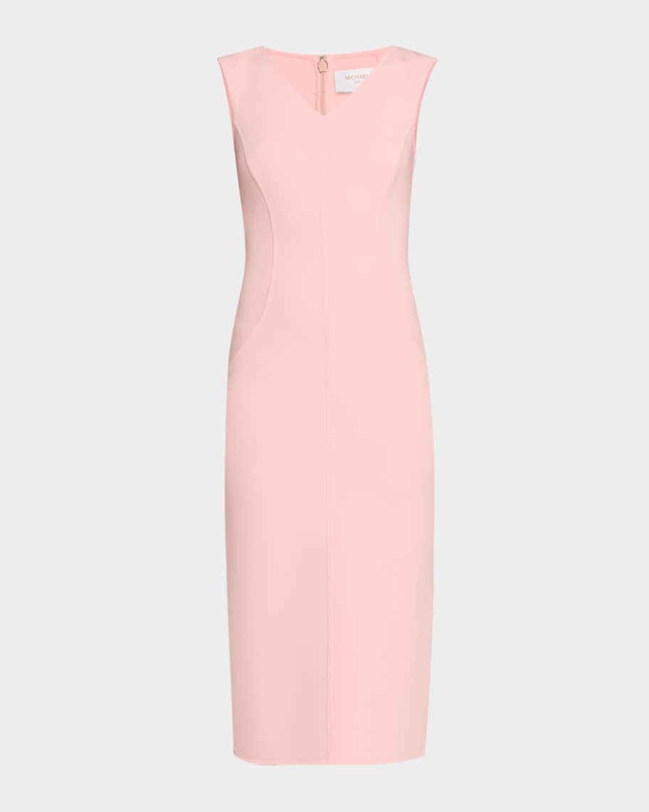 sachin and babi light blue dress MICHAEL KORS RIBBED STRETCH KNIT MIDI TANK DRESS