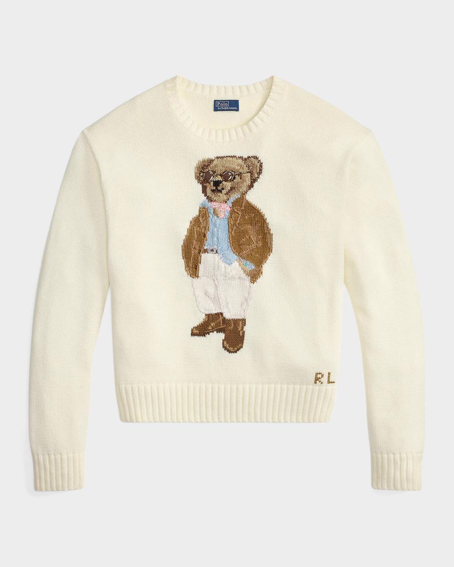 Polo Ralph Lauren Polo Bear Cotton Crewneck Sweater | Neiman Marcus