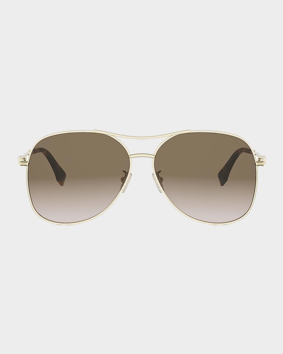 Fendi Fendigraphy 61mm Metal Aviator Sunglasses | Neiman Marcus