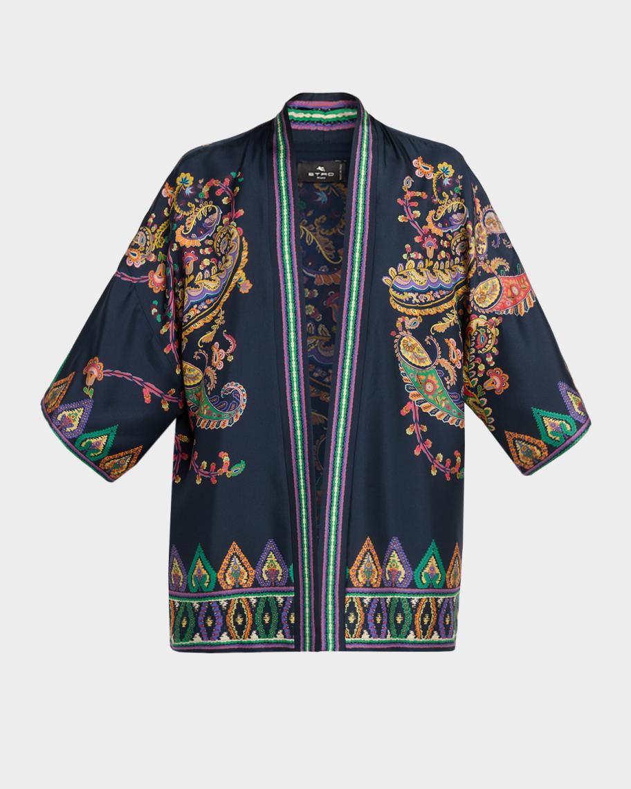 Etro Paisley Silk Open Jacket | Neiman Marcus