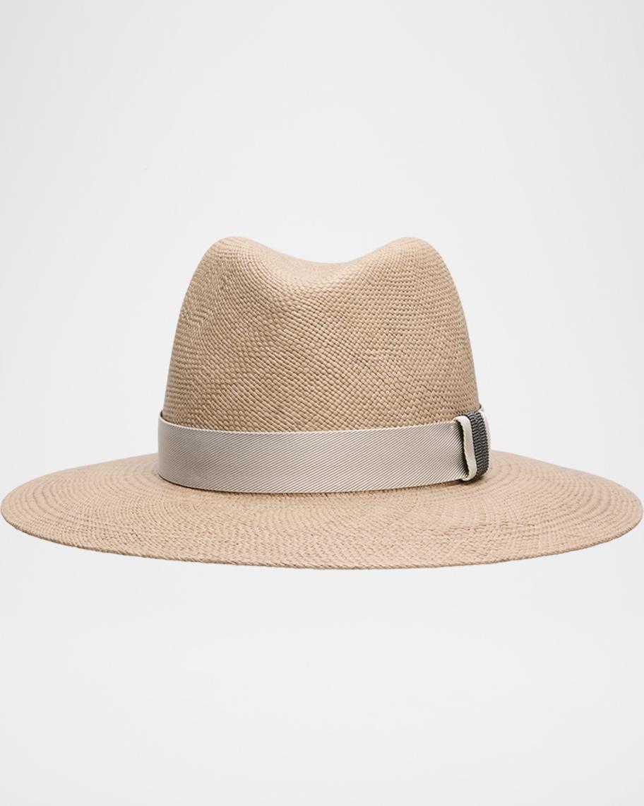 Brunello Cucinelli Straw Fedora with Monili Band | Neiman Marcus display picture 2