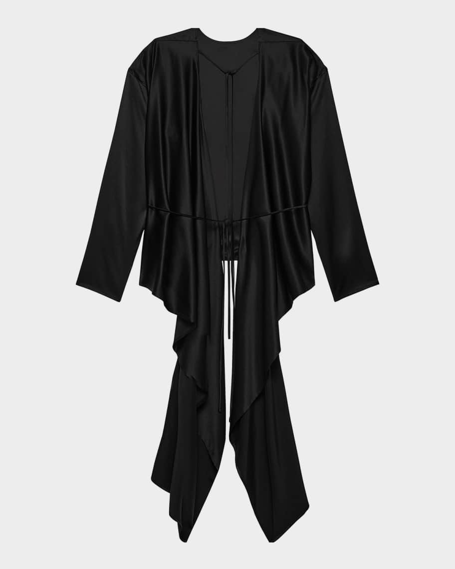 Helmut Lang Draped Silk Satin Scarf Top | Neiman Marcus