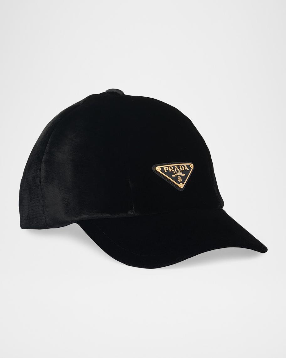 新品　プラダ　ベルベット ベースボールキャップ　サイズS Prada Velvet Baseball Cap | Neiman Marcus