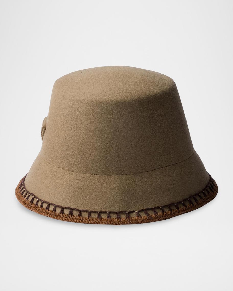 PRADA logo appliqued wool felt bucket hat M Slate Gray Wool bucket hat | PRADA - United States main image 3
