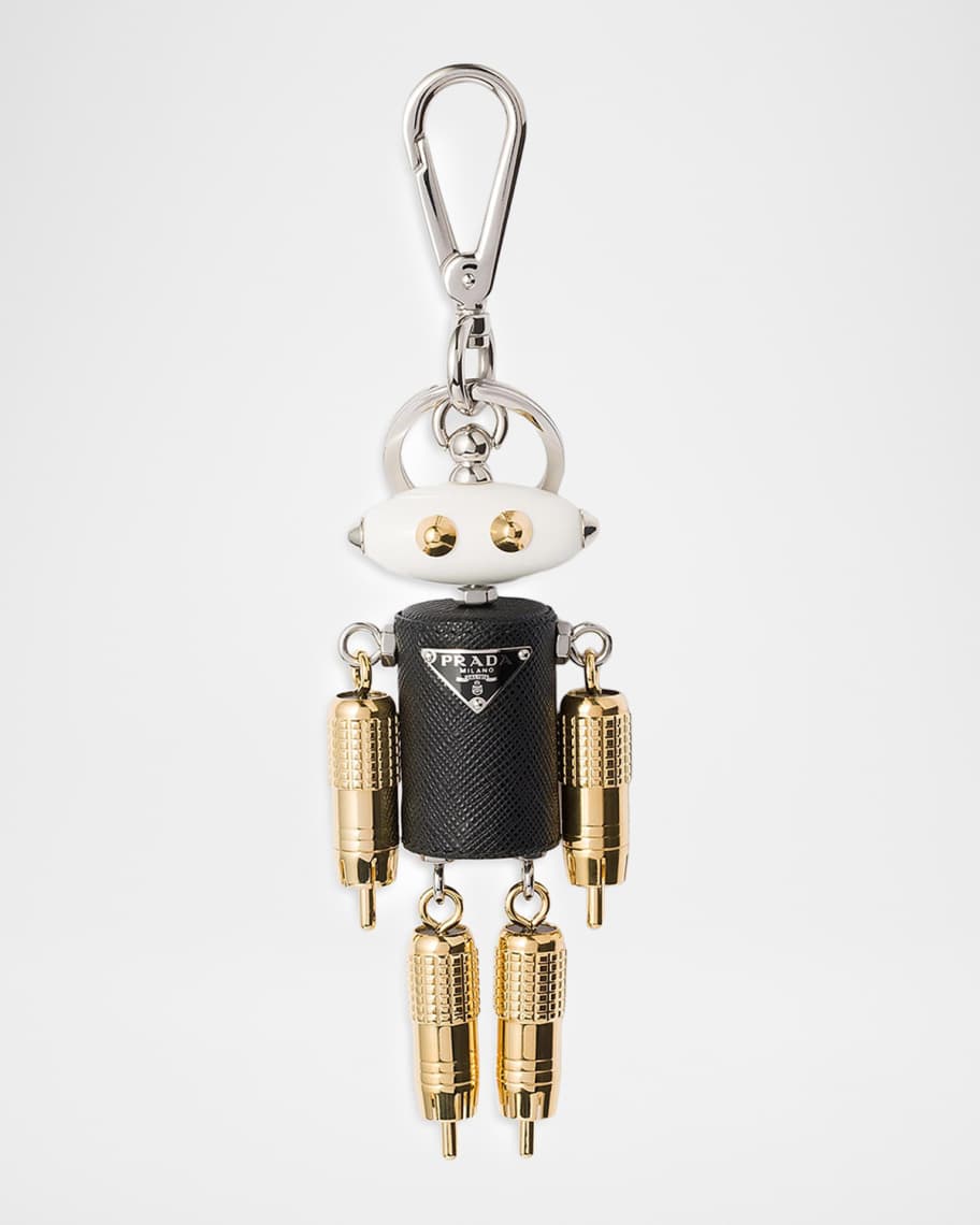 Prada Robot Saffiano Leather Keychain Bag Charm | Neiman Marcus