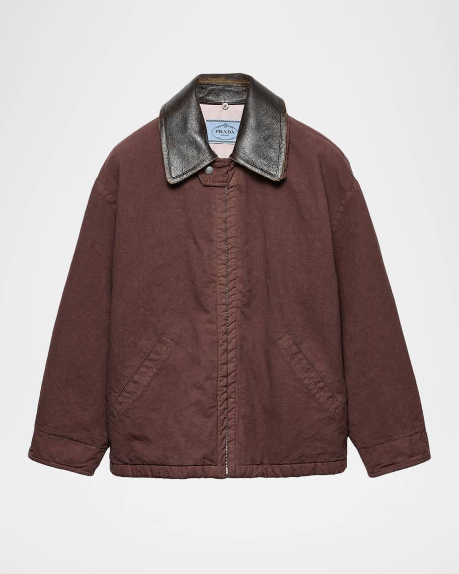 Prada Old Canvas Caban Jacket | Neiman Marcus