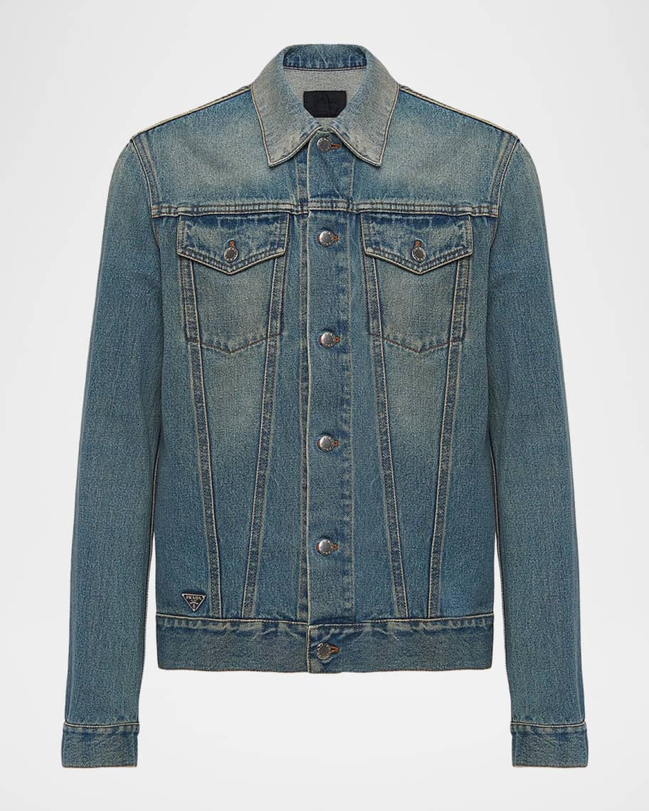 Prada Men's Denim Blouson Jacket | Neiman Marcus