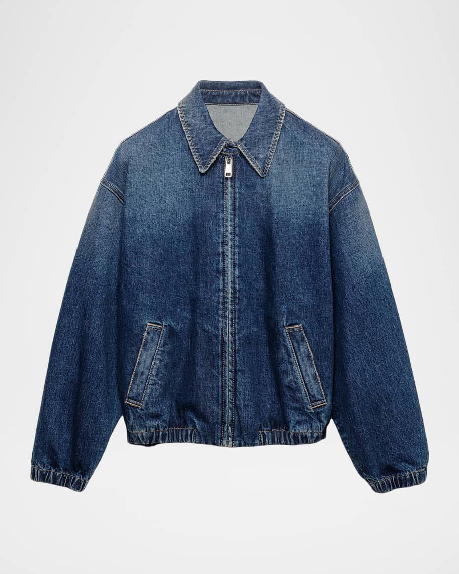 Prada Washed Denim Blouson Jacket | Neiman Marcus