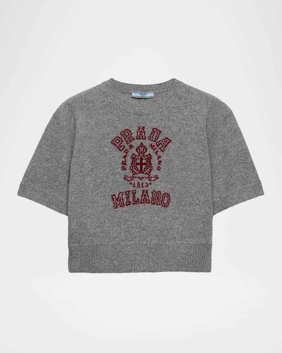 Prada Wool And Cashmere Intarsia Sweater | Neiman Marcus