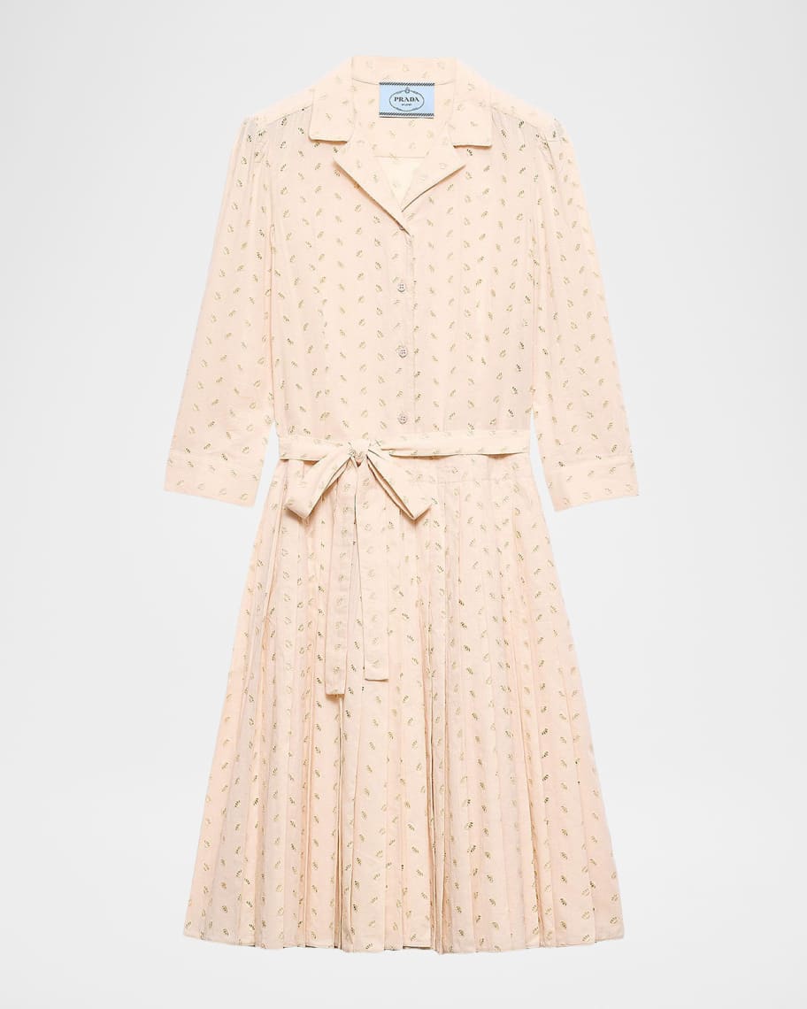 Prada Eyelet Lace Shirt Dress | Neiman Marcus