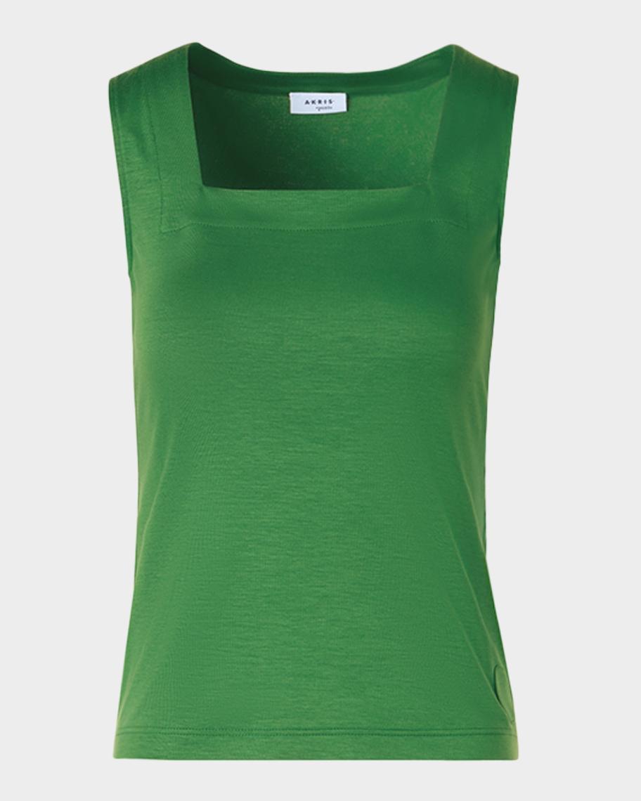 Akris punto Square-Neck Modal Stretch Jersey Tank Top | Neiman Marcus