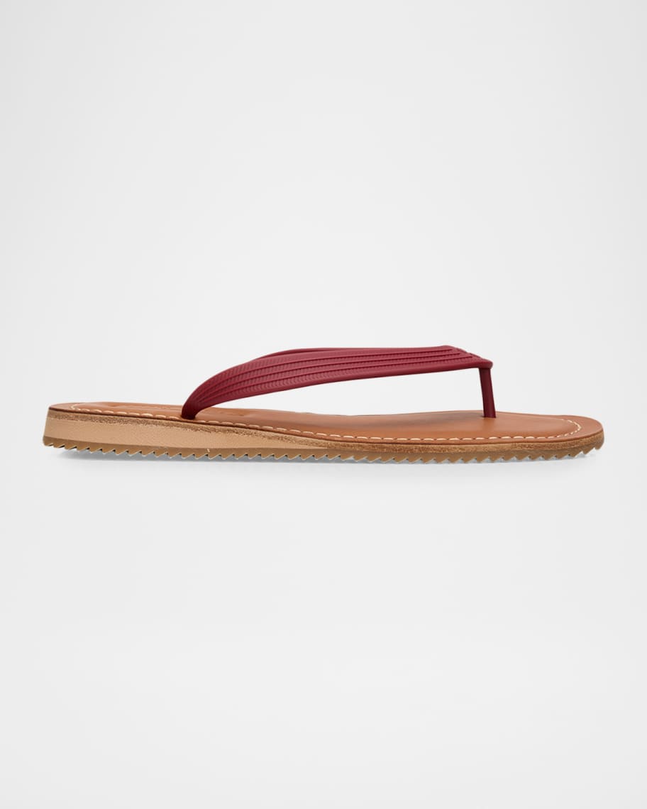 Miu Miu Logo Flat Thong Sandals | Neiman Marcus