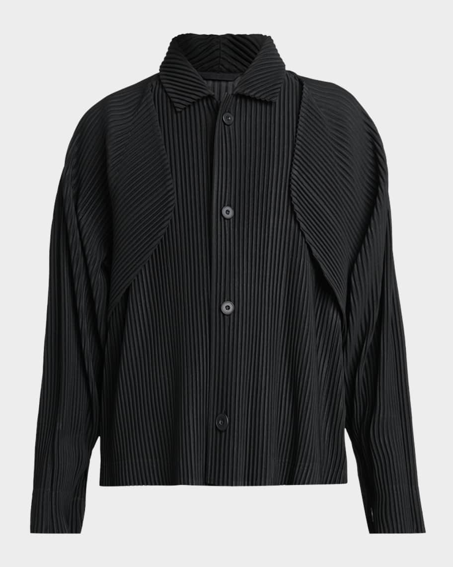 Homme Plisse Issey Miyake Men's Pleated Button-Down Shirt | Neiman