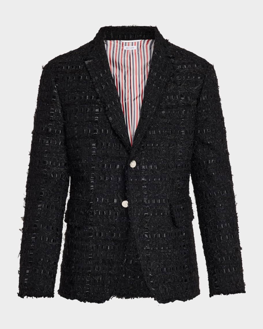 Thom Browne Men's Unconstructed Frayed Tweed Sport Coat | Neiman