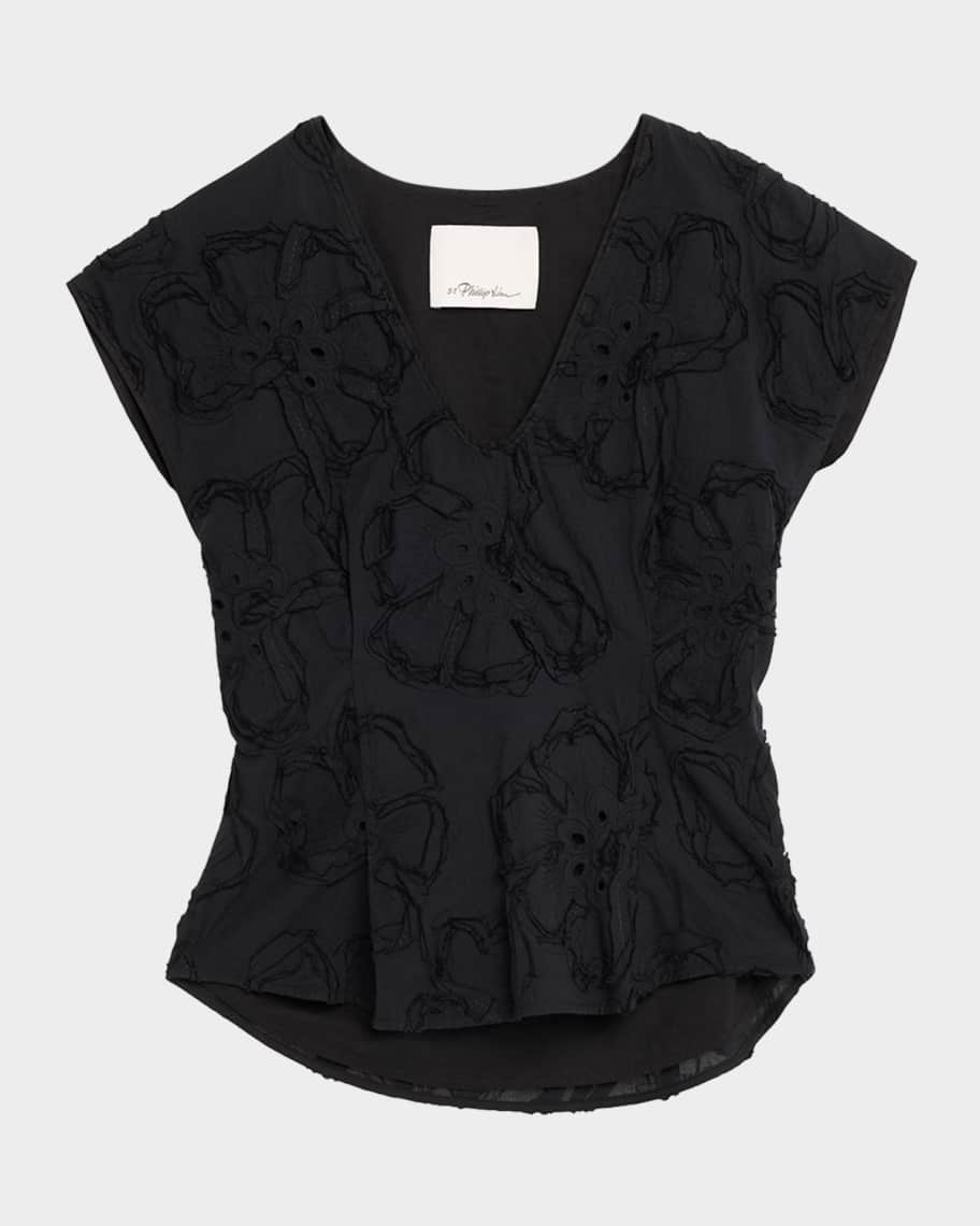 3.1 Phillip Lim Floral Embroidered Top | Neiman Marcus