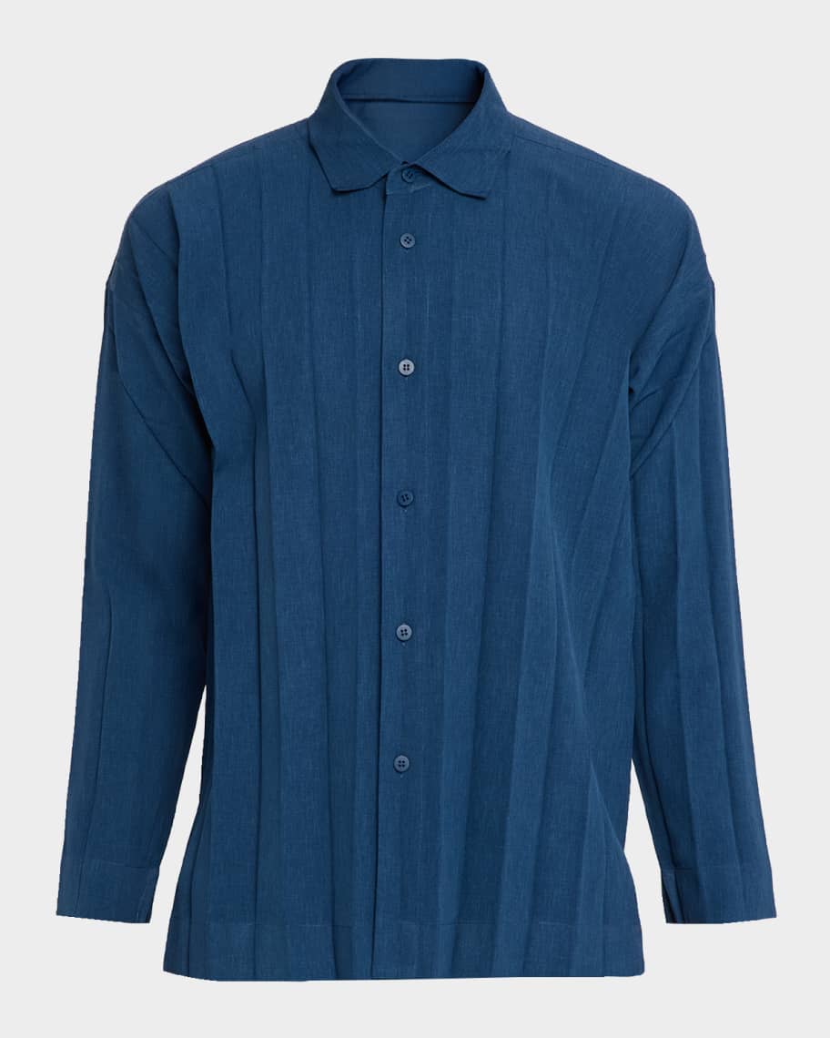 Homme Plisse Issey Miyake Men's Pleated Relaxed Fit Button-Down