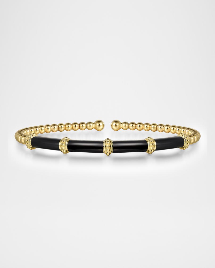 Gabriel & Co 14K Yellow Gold Bujukan and Bar Split Bangle with