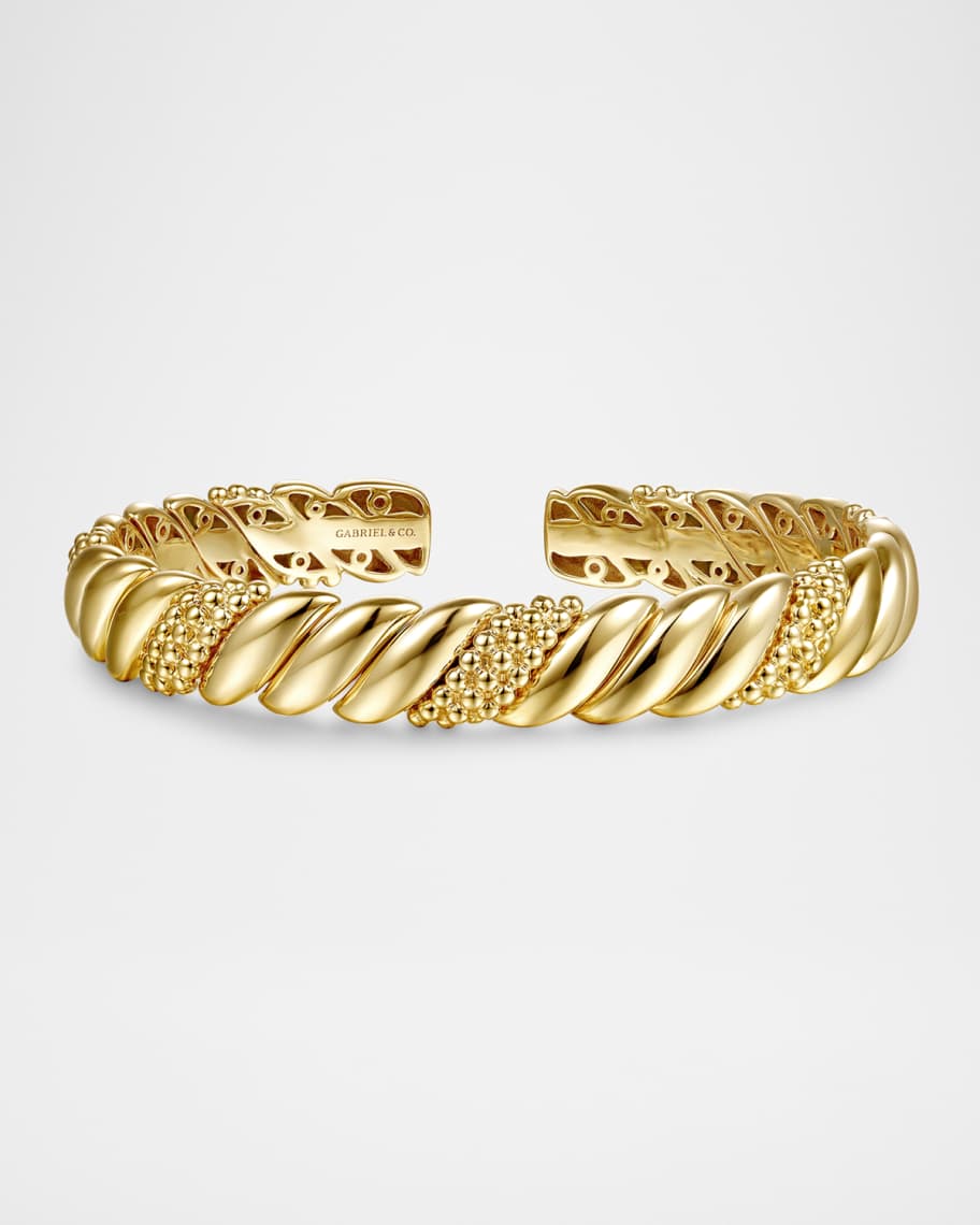 Gabriel & Co 14K Yellow Plain Gold Bujukan Split Bangle Bracelet