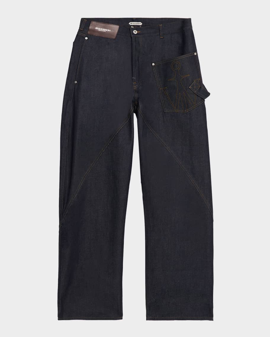 JW ANDERSON ツイスト デニム JW Anderson Men's Twisted Workwear Denim Jeans | Neiman Marcus