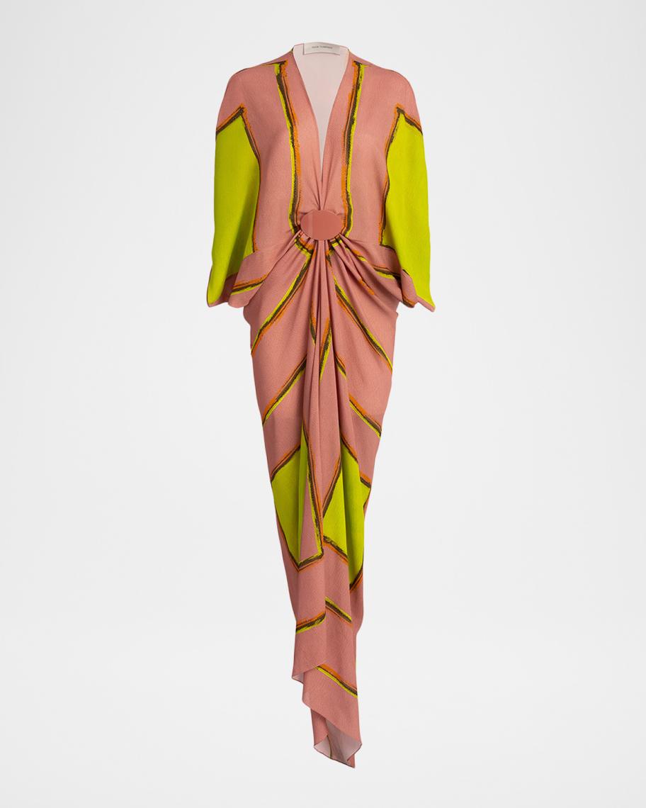 Silvia Tcherassi Fiore Gathered Maxi Tunic Dress | Neiman Marcus