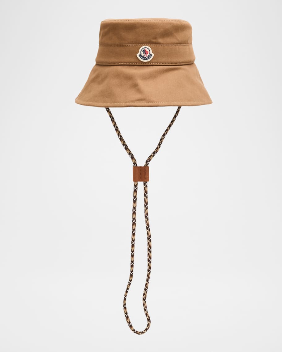 Moncler Cotton Gabardine Logo Bucket Hat | Neiman Marcus